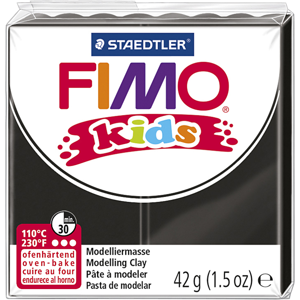 FIMO® Kids Clay, svart, 42 g/ 1 förp.