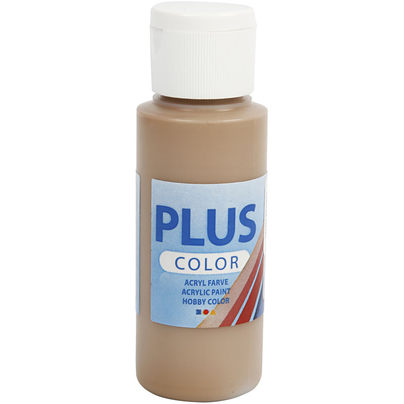 Plus Color hobbyfärg, ljusbrun, 60 ml/ 1 flaska