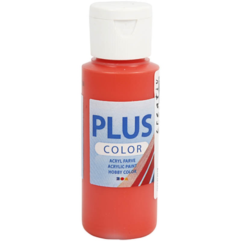 Plus Color hobbyfärg, brilliant red, 60 ml/ 1 flaska