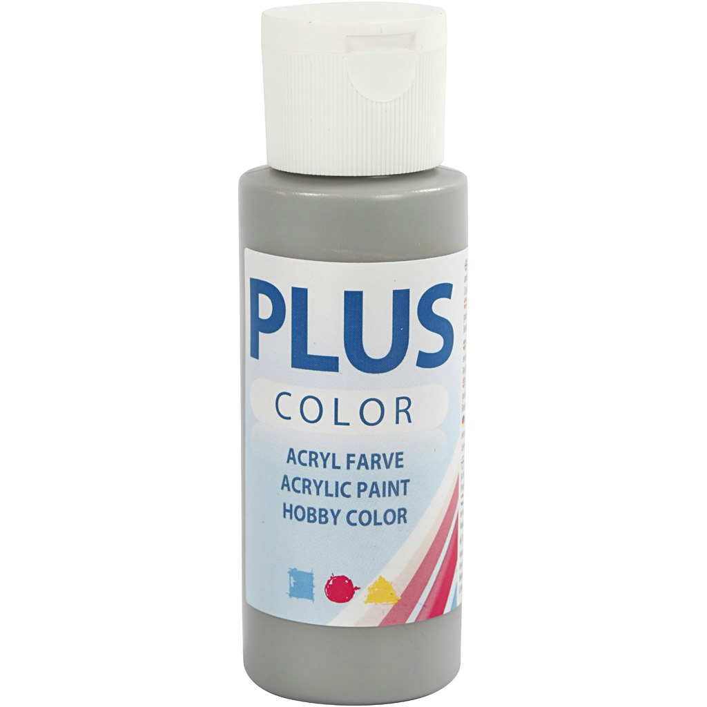 Plus Color hobbyfärg, rain grey, 60 ml/ 1 flaska