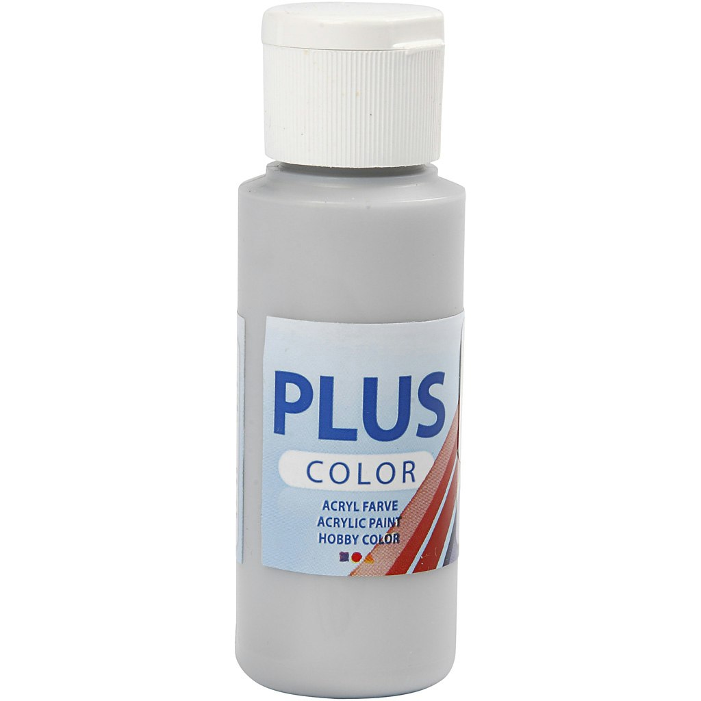 Plus Color hobbyfärg, silver, 60 ml/ 1 flaska