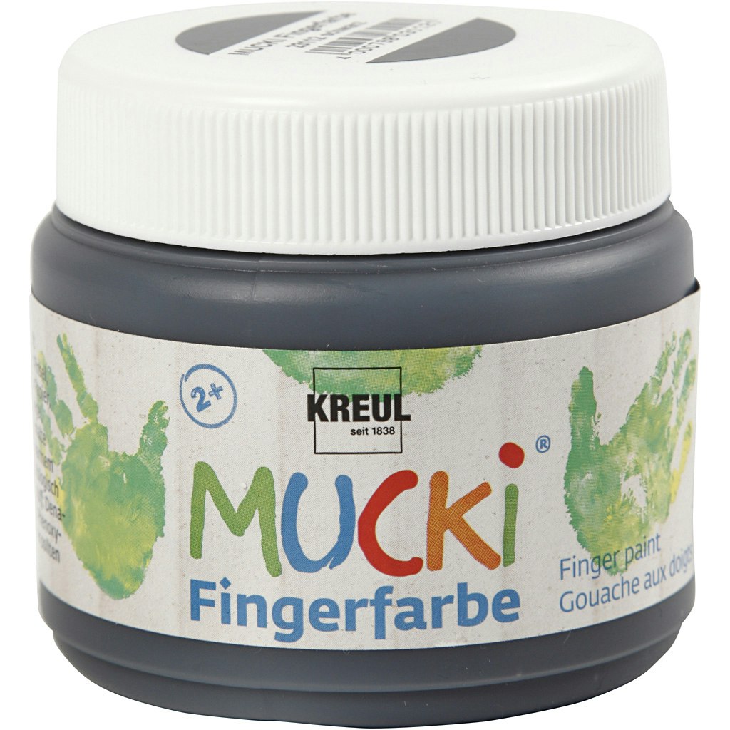 Fingerfärg, svart, 150 ml/ 1 burk