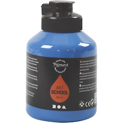 Pigment Art School, transparent, primärblå, 500 ml/ 1 flaska