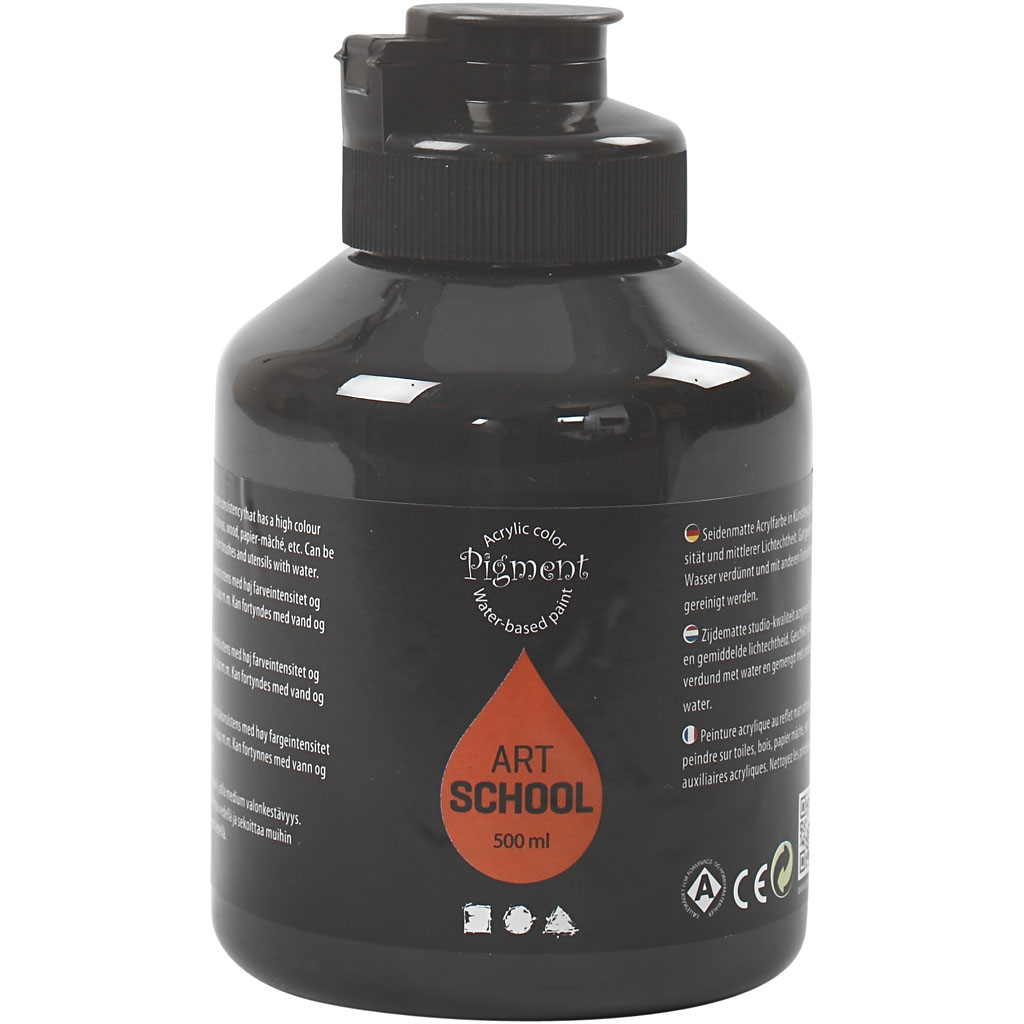 Pigment Art School, täckande, svart, 500 ml/ 1 flaska