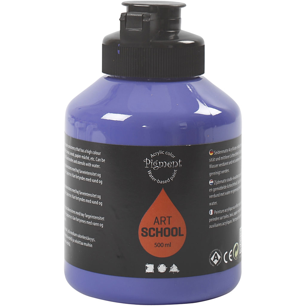Pigment Art School, semi transparent, violet blue, 500 ml/ 1 flaska
