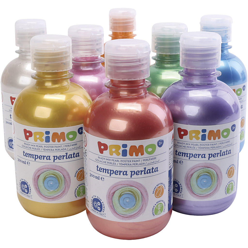 PRIMO pärlemorfärg, mixade färger, 8x300 ml/ 1 förp.