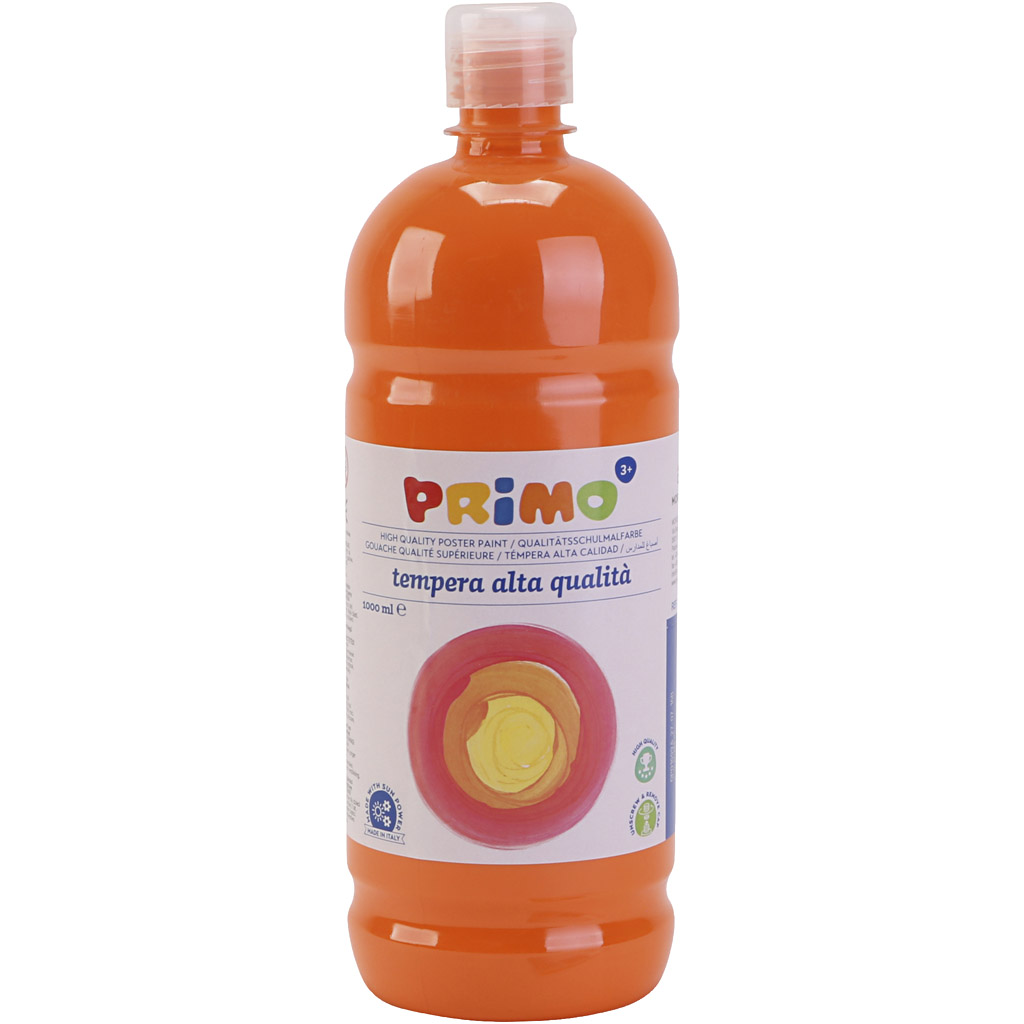 PRIMO skolfärg, matt, orange, 1000 ml/ 1 flaska
