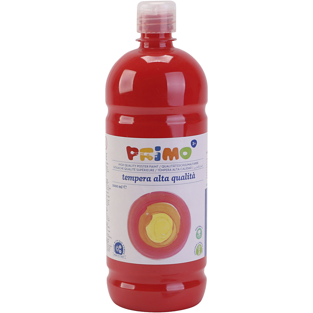 PRIMO skolfärg, matt, röd, 1000 ml/ 1 flaska