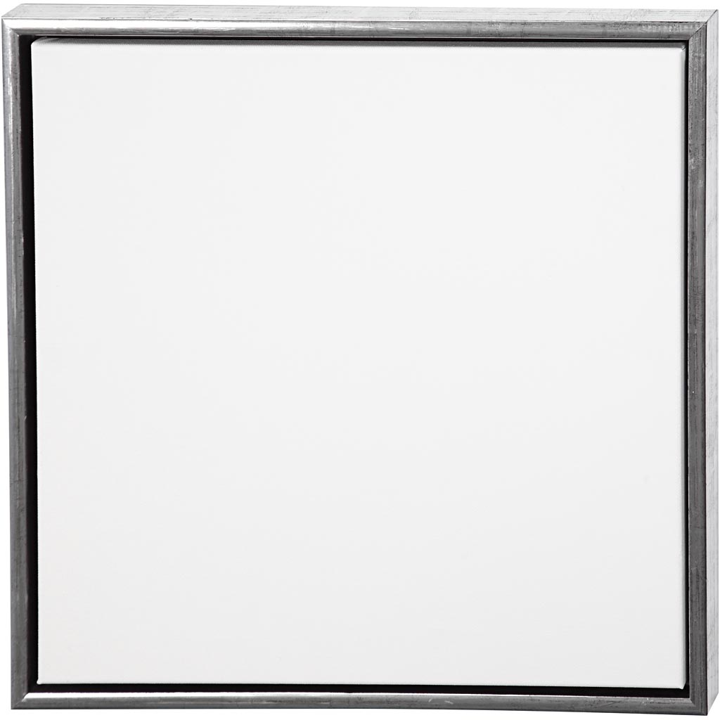ArtistLine Canvas med ram, djup 3 cm, stl. 54x54 cm, 360 g, antiksilver, vit, 1 st.