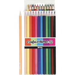Colortime färgblyerts, L: 17,45 cm, kärna 3 mm, mixade färger, 12 st./ 1 förp.