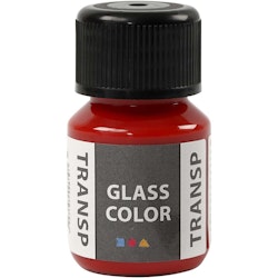 Glasfärg transparent, röd, 30 ml/ 1 flaska