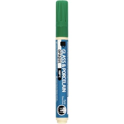Porslin- och glaspenna, spets 2-4 mm, täckande, grön, 1 st.