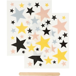 Rub-on stickers, stjärnor, 12,2x15,3 cm, 1 förp.