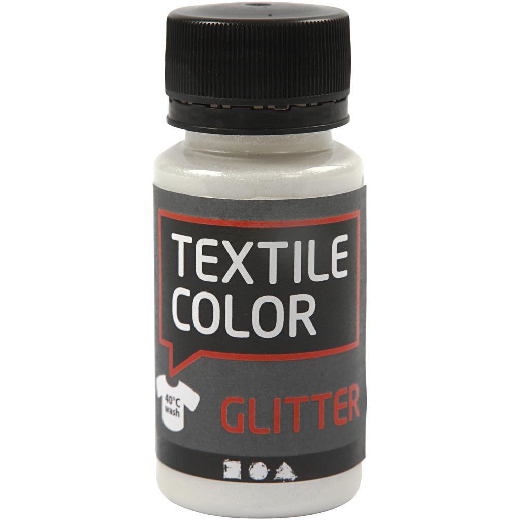 Textile Color textilfärg, glitter, transparent, 50 ml/ 1 flaska