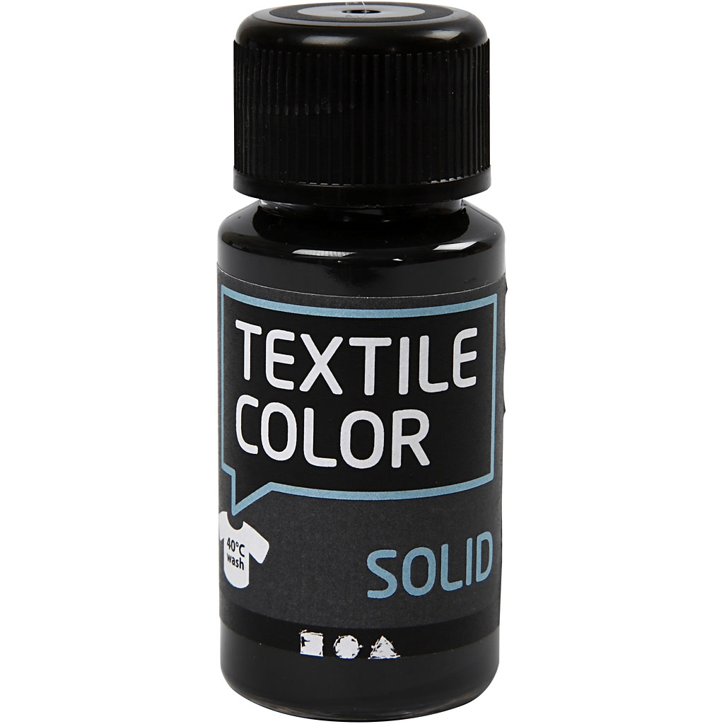 Textile Solid textilfärg, täckande, svart, 50 ml/ 1 flaska