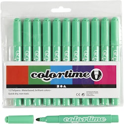 Colortime tuschpennor, spets 5 mm, ljusgrön, 12 st./ 1 förp.