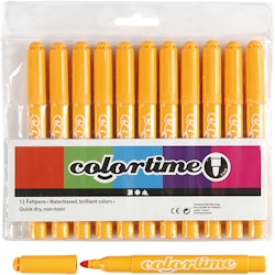 Colortime tuschpennor, spets 5 mm, varm gul, 12 st./ 1 förp.