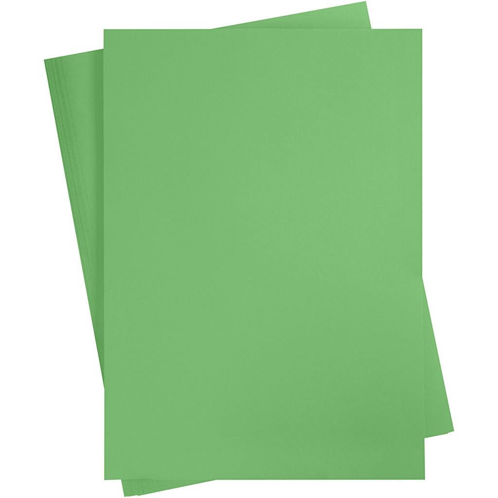 Färgad kartong, A2, 420x600 mm, 180 g, gräsgrön, 10 ark/ 1 förp.