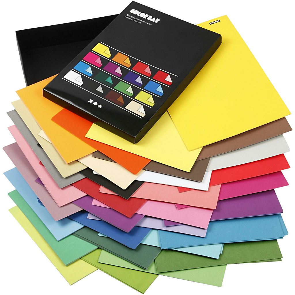 Colorbar rivkartong, A4, 210x297 mm, 250 g, mixade färger, 16x10 ark/ 1 förp.