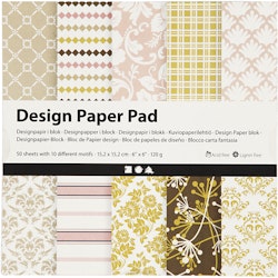 Designpapper, 15,2x15,2 cm, 120 g, grön, rosa, 50 ark/ 1 förp.