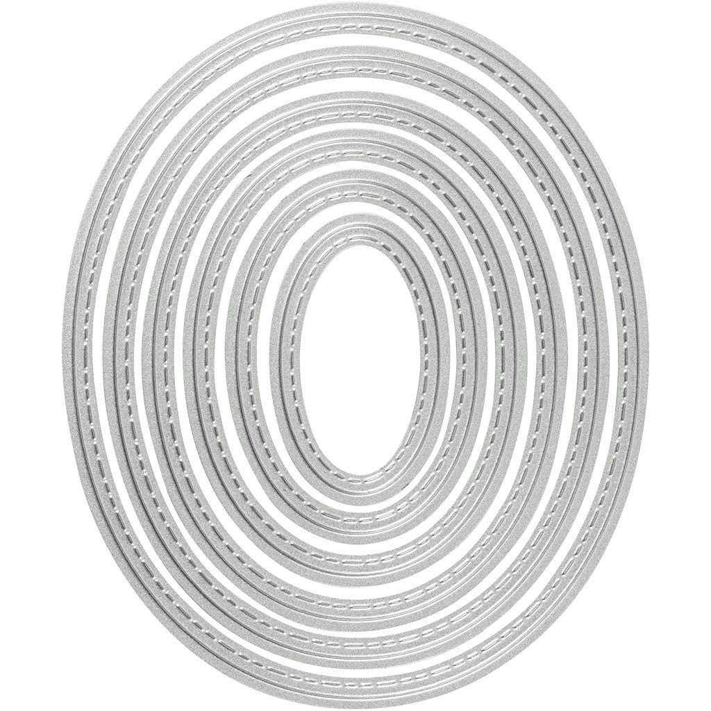 Skär och prägelschablon, oval, stl. 5x3-12x10 cm, 1 st.