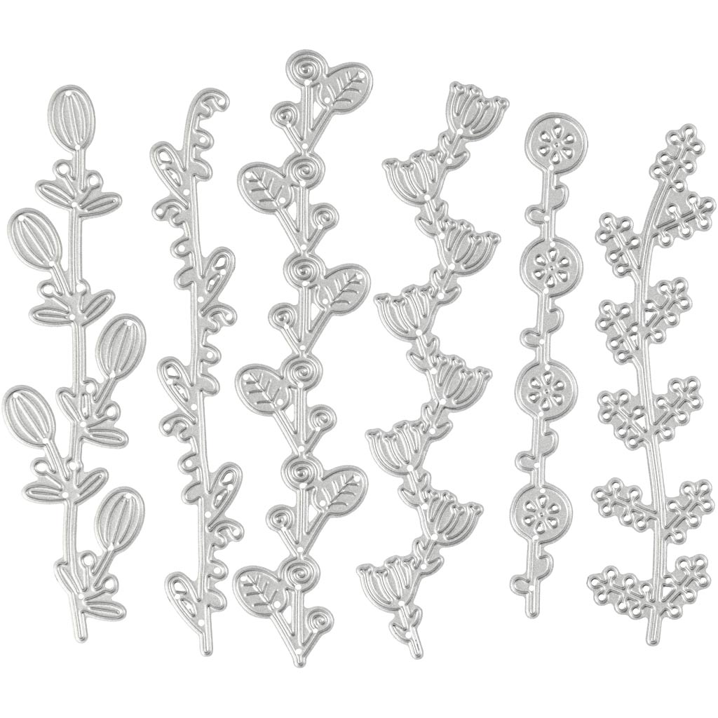 Skär och prägelschablon, blomsterrankor, stl. 143x123 mm, 1 st.