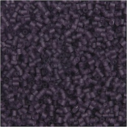 Rocaipärlor, 2-cut, Dia. 1,7 mm, stl. 15/0 , Hålstl. 0,5 mm, frostad lila, 25 g/ 1 förp.