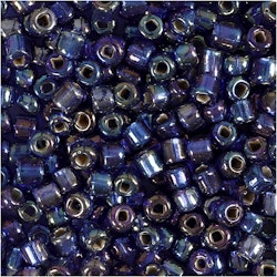 Rocaipärlor, Dia. 4 mm, stl. 6/0 , Hålstl. 0,9-1,2 mm, blåolja, 25 g/ 1 förp.