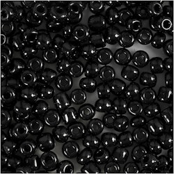 Rocaipärlor, Dia. 4 mm, stl. 6/0 , Hålstl. 0,9-1,2 mm, svart, 25 g/ 1 förp.