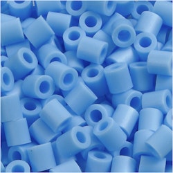 Rörpärlor, stl. 5x5 mm, Hålstl. 2,5 mm, medium, pastellblå (32224), 6000 st./ 1 förp.