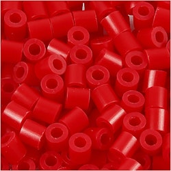 Rörpärlor, stl. 5x5 mm, Hålstl. 2,5 mm, medium, röd (32231), 1100 st./ 1 förp.