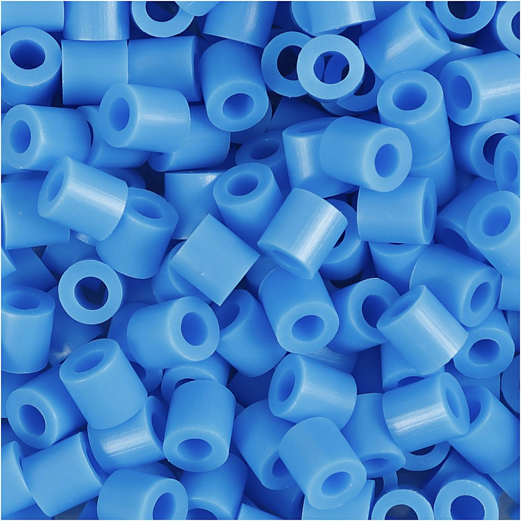 Rörpärlor, stl. 5x5 mm, Hålstl. 2,5 mm, medium, blå (32238), 1100 st./ 1 förp.