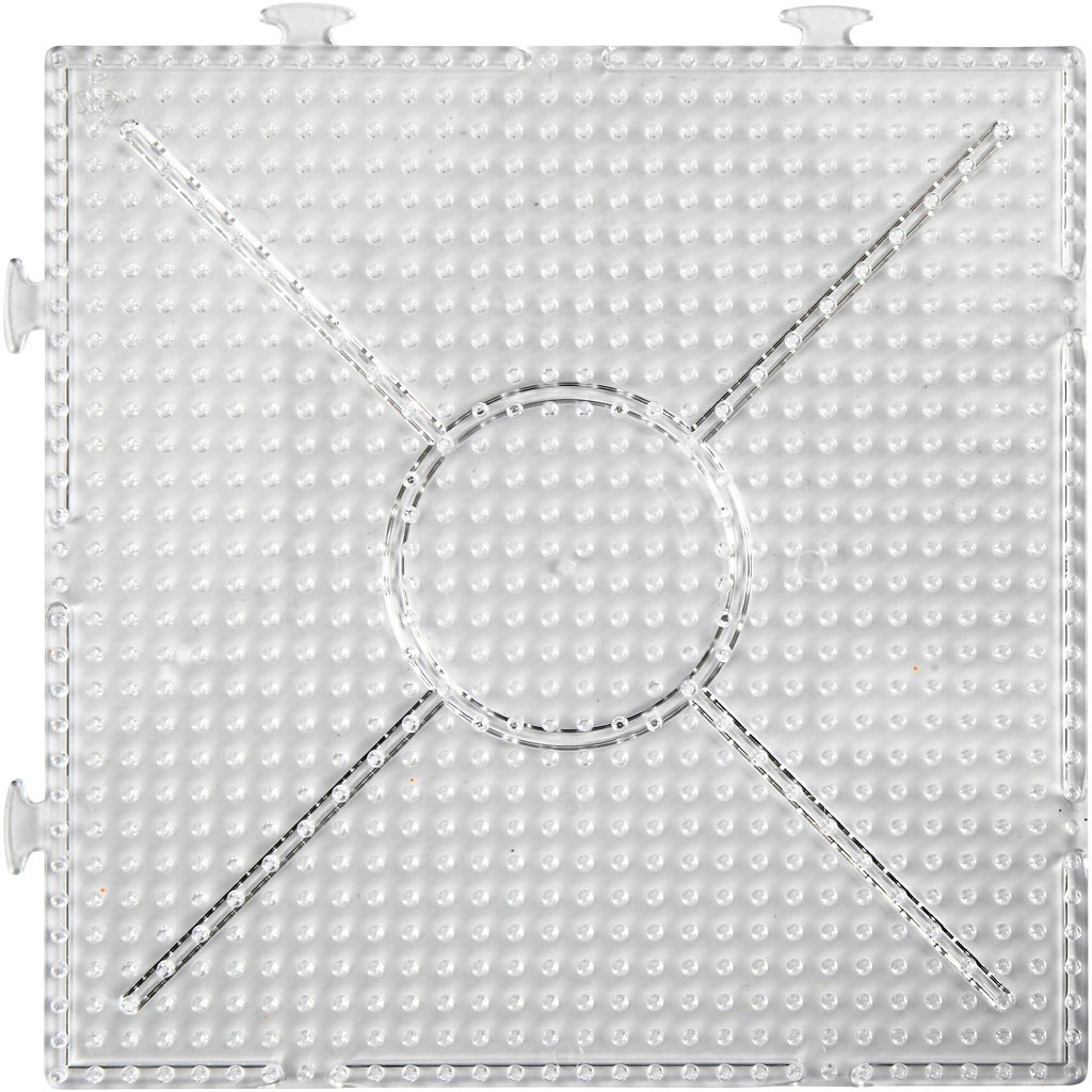 Pärlplatta, stor ihopsättningsbar kvadrat, stl. 15x15 cm, transparent, 2 st./ 1 förp.