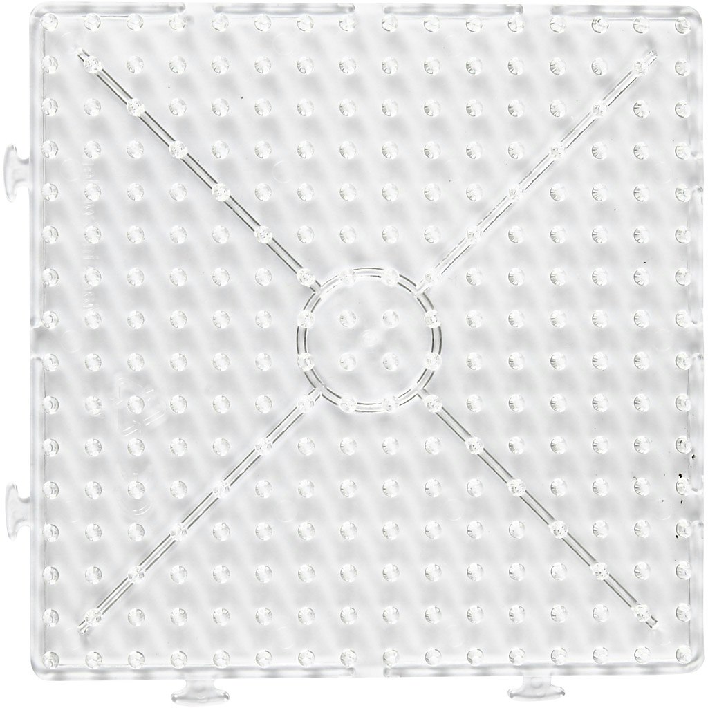 Pärlplattor, stor ihopsättningsbar kvadrat, stl. 15x15 cm, JUMBO, transparent, 1 st.
