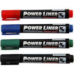 Power Liner, spets 1,5-3 mm, svart, blå, grön, röd, 4 st./ 1 förp.