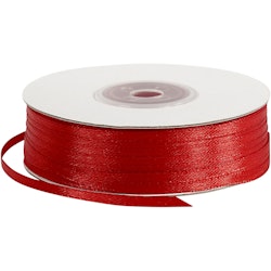 Satinband, B: 3 mm, röd, 100 m/ 1 rl.