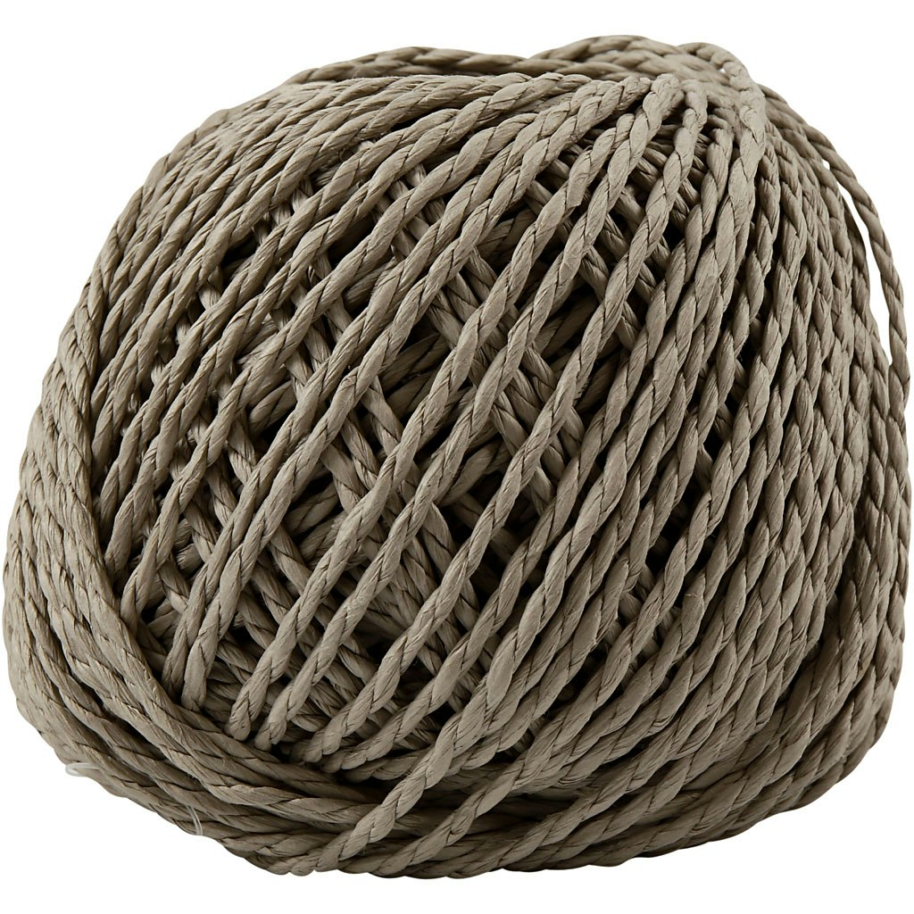 Paperyarn, tjocklek 2,5-3 mm, ljusbrun, 40 m/ 1 nystan, 150 g