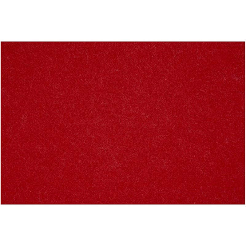 Hobbyfilt, 42x60 cm, tjocklek 3 mm, gml. röd, 1 ark