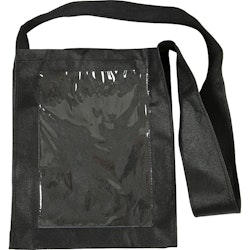 Väska med plastfront, stl. 40x34x8 cm, svart, 1 st.