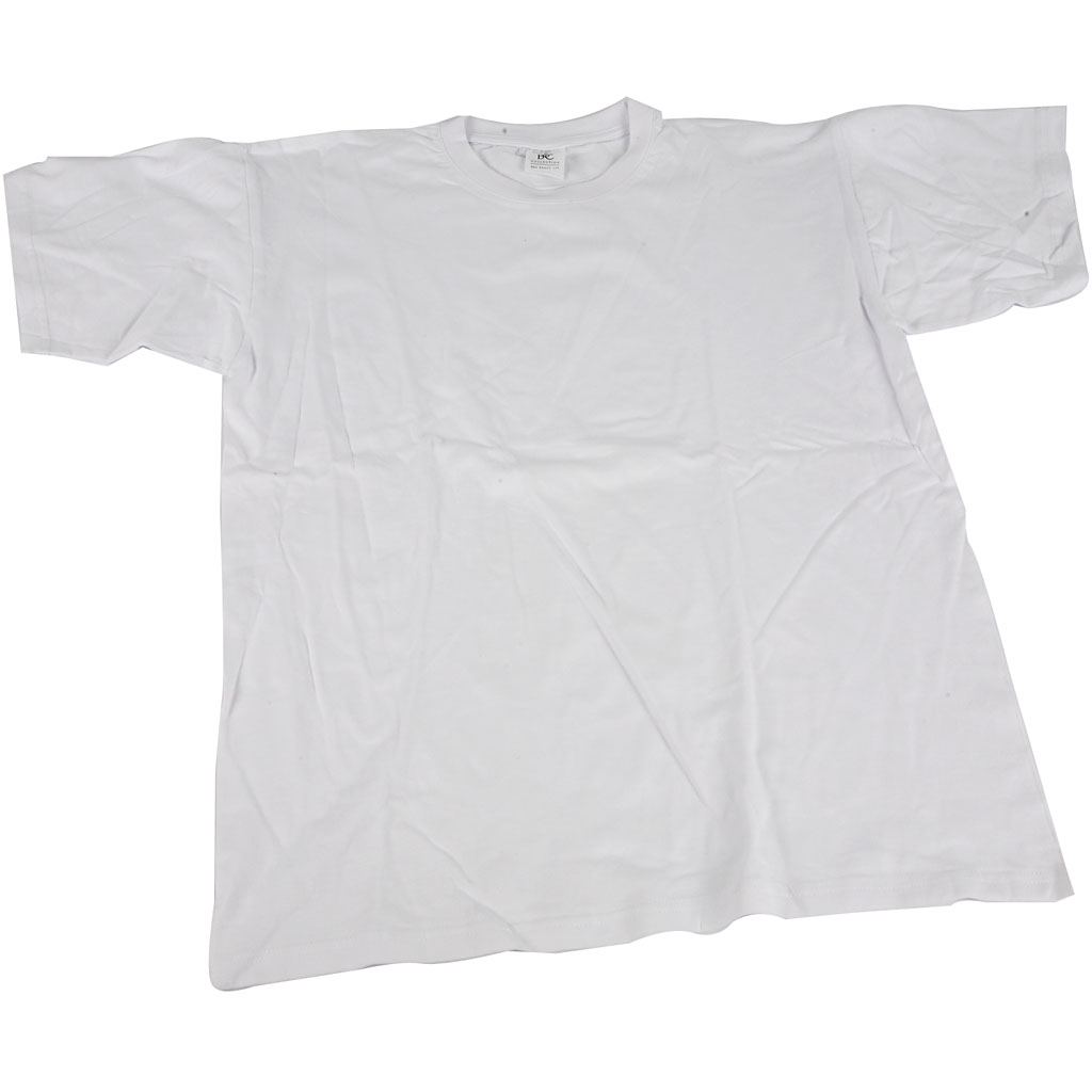 T-shirt, B: 48 cm, stl. small , rund hals, vit, 1 st.