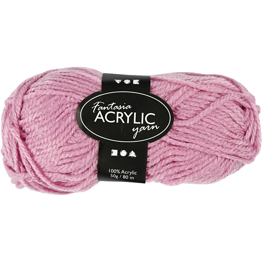 Fantasia Akrylgarn, L: 80 m, rosa, 50 g/ 1 nystan