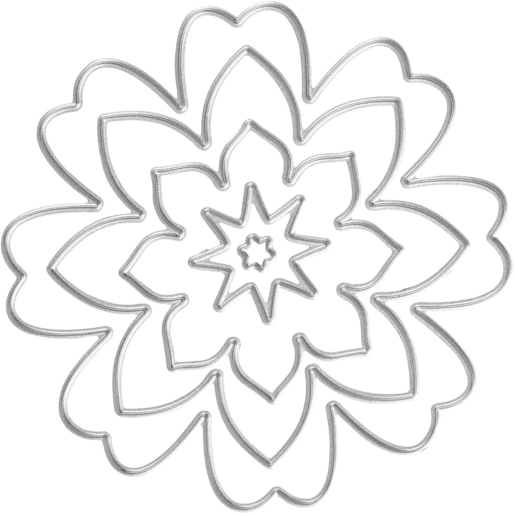 Skärschablon, blomma, Dia. 0,5-8 cm, 1 st.