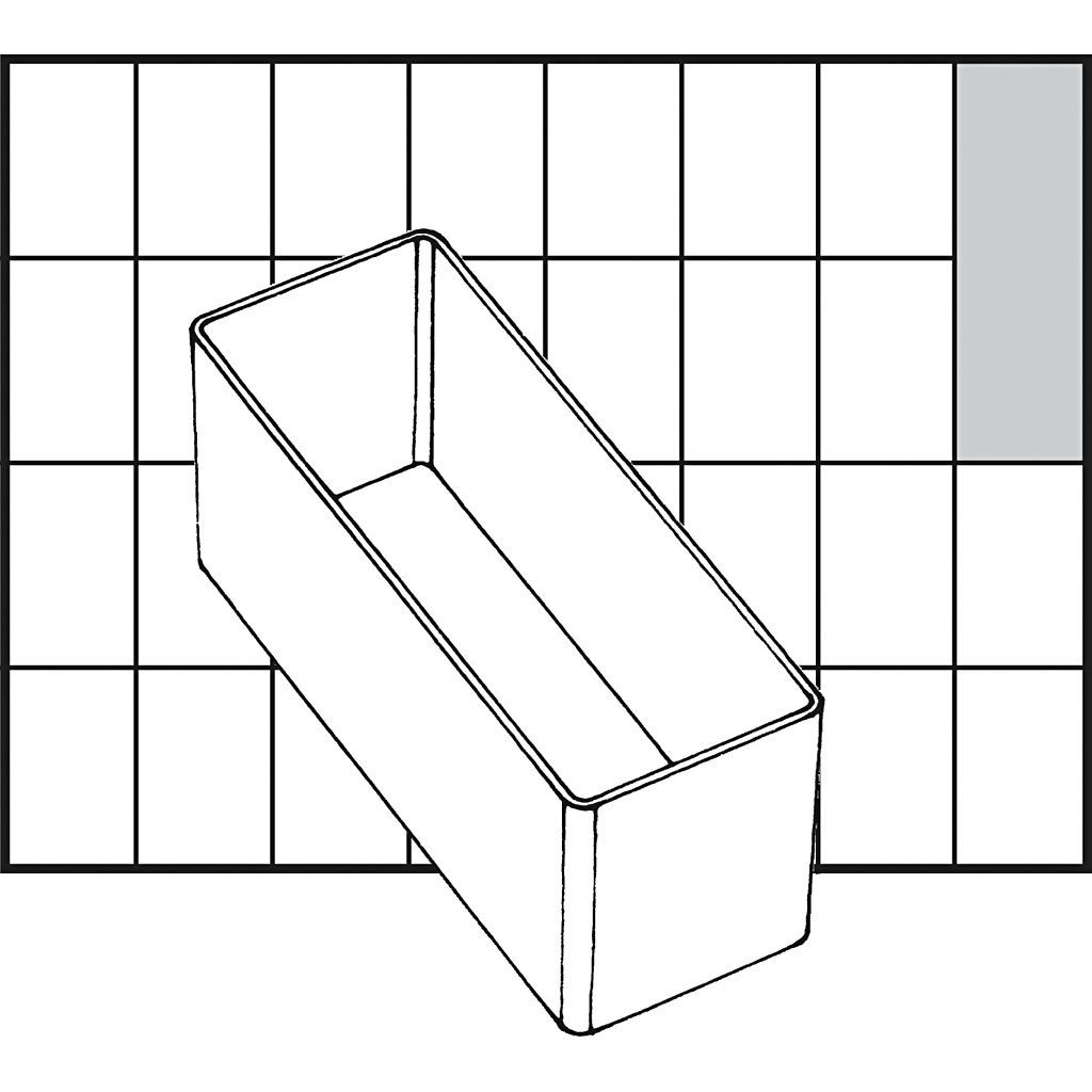 Raaco lådinsats, nr. A9-2, H: 47 mm, stl. 109x39 mm, 1 st.