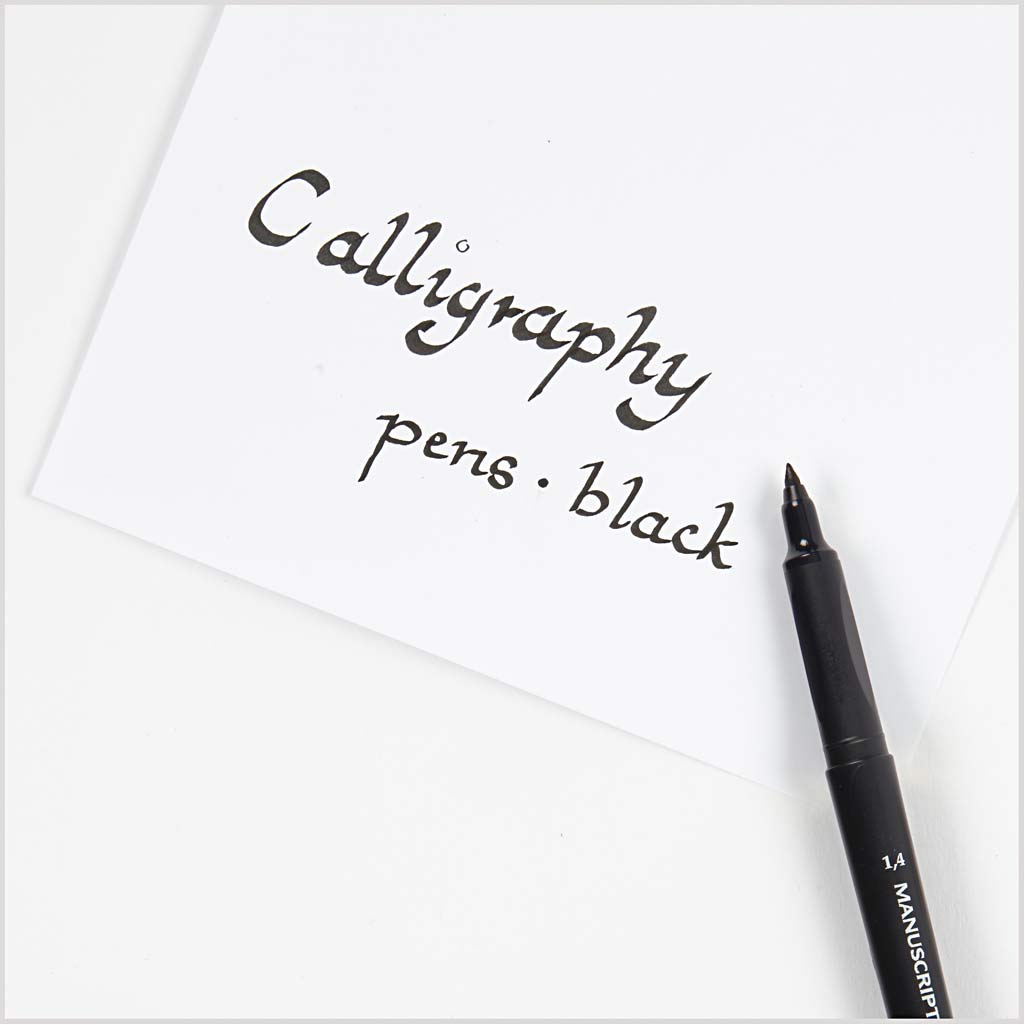 Kalligrafipennor, tusch, spets 1,4+2,5+3,6+4,8 mm, svart, 4 st./ 1 förp.