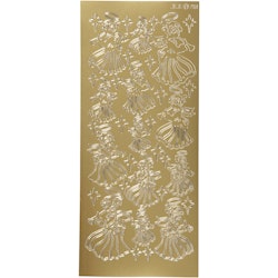 Stickers, änglar, 10x23 cm, guld, 1 ark