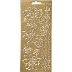Stickers, julstjärnor, 10x23 cm, guld, 1 ark