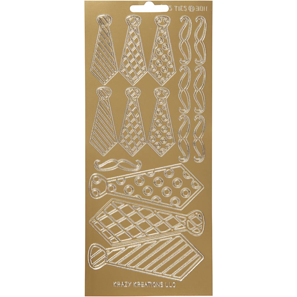 Stickers, slips, 10x23 cm, guld, 1 ark