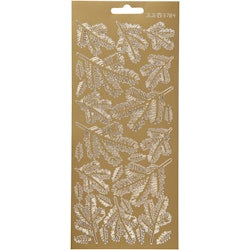 Stickers, kvistar, 10x23 cm, guld, 1 ark