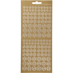 Stickers, snöflingor, 10x23 cm, guld, 1 ark