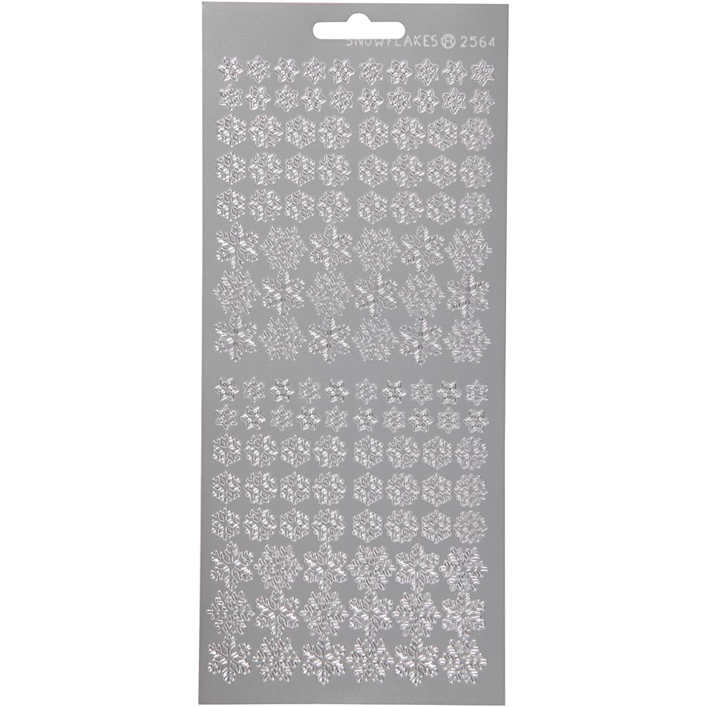 Stickers, snöflinga, 10x23 cm, silver, 1 ark